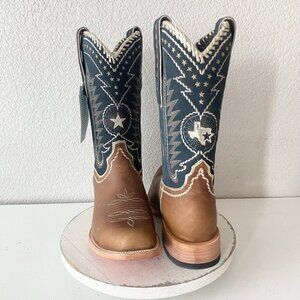 Lane RODEO HOUSTON Mens Cowboy Boots Size 13B Brown Leather Western Blunt Toe